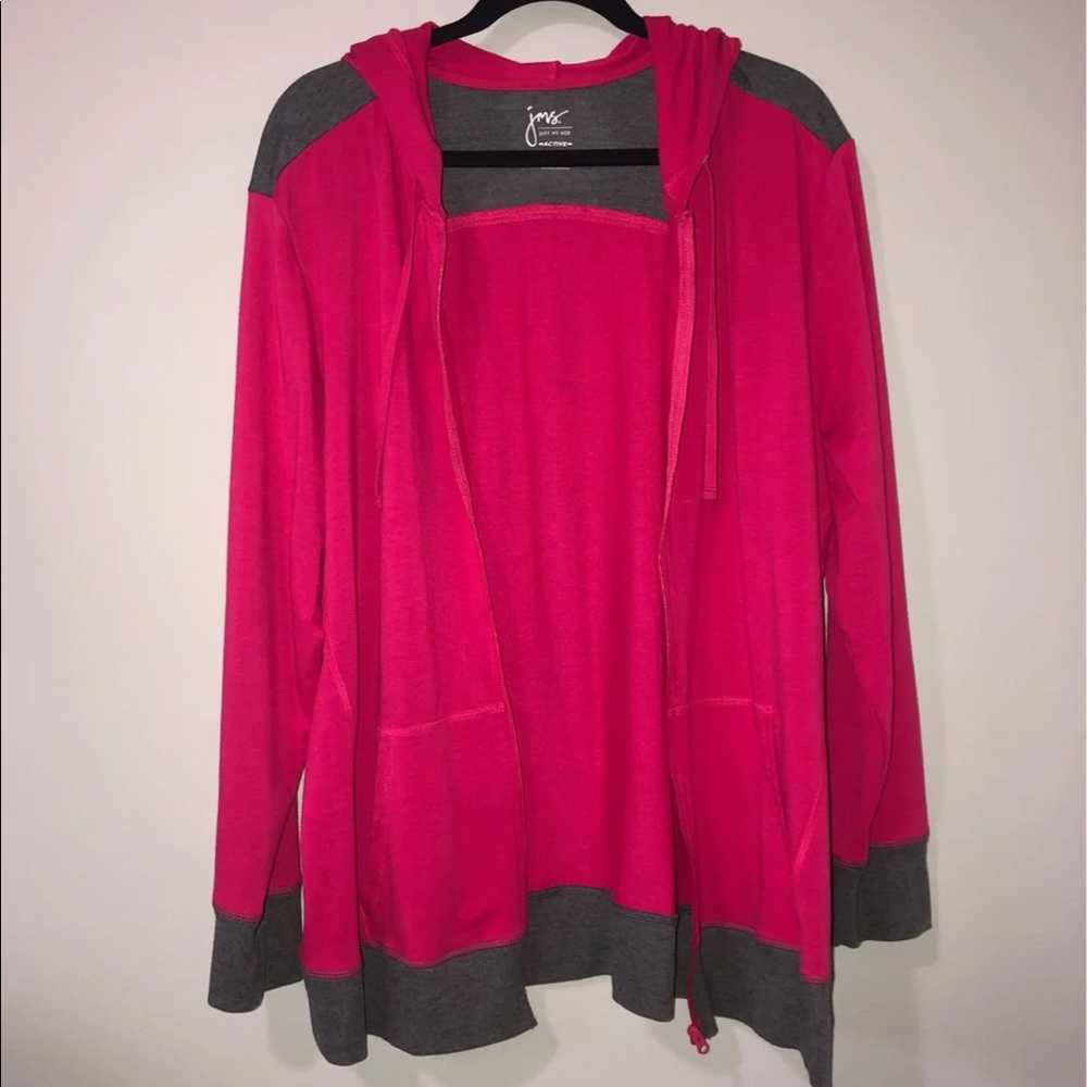 Pink and gray zip up